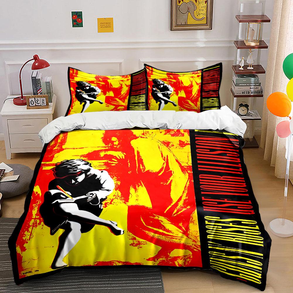Guns N' Roses Use Your Illusion Bedding Duvet Cover Set Duvet Cover Pillowcases (1*Duvet Cover 2*Pillowcases, Without Duvet Insert)