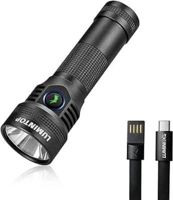 LUMINTOP Leistungsstarke LED Schnellladung 1000 475 Meter Strahl 6500K Kaltweiß LED-Farbe Inklusive Wasserdichtes Licht Langstrecken-Taschenlampe, Typ-C Suchscheinwerfer,