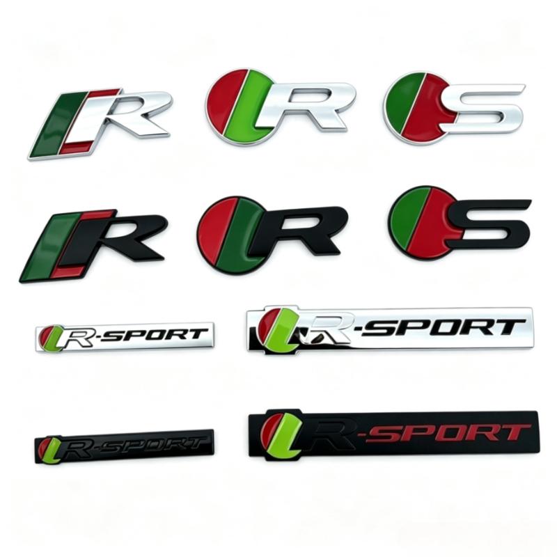 1Pc S R R SPORT Car Metal Sticker Badge Accessory For X S F XF XE XJ XK XEL XFL XJL XJ6 XJS XKR XFR F-Type F-Pace E-Pace I-Pace