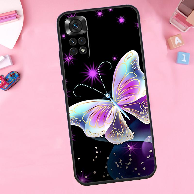 Black Beautiful Butterfly For Xiaomi Redmi Note 14 10 11 12 13 15 Pro Plus Phone Case For Redmi 15 15C 14C 12C 10C 13C