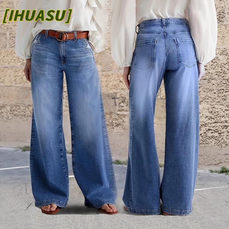 IHUASU Damenmode, lässig, einfarbig, bedruckt, Hosen und Caprihosen