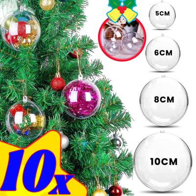 Weihnachten Transparent Ball Kunststoff Weihnachten Baum Hohl Offene Ball Box Schmuckstücke Hochzeit Urlaub Geschenke Party Hause Dekoration