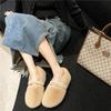 Mao Mao Shoes Women Wear 2025 New Autumn and Winter Cotton Shoes Plush Internet Celebrities Pedal Small Fragrant Plush Bean Shoes