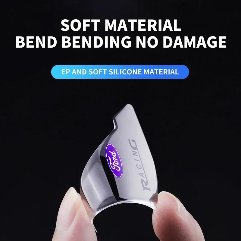 2PCS Car Door Corner Anti-collision Covers Transparent Silicone Protector For Ford ST FOCUS 2 3 Mondeo Fiesta Kuga MK2 MK3 MK4