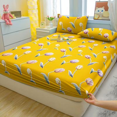 1 schlichtes, modernes, mattes Spannbettlaken mit Pflanzenblumen-Print, Bettbezug mit Schlafzimmer-Print, Bettwäsche (Ohne Kissenbezüge)