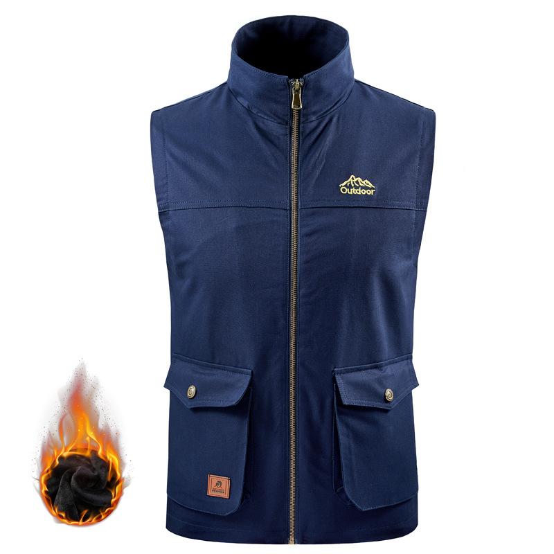 

Жилет большого размера для отдыха на открытом воздухе, жилет из чистого хлопка с зажимом для лошадей, жилет с несколькими карманами 8XL