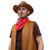 Men's Costume Set with Fringed Vest Hat Belt Bandana 6-Piece Outfit for Halloween Party
