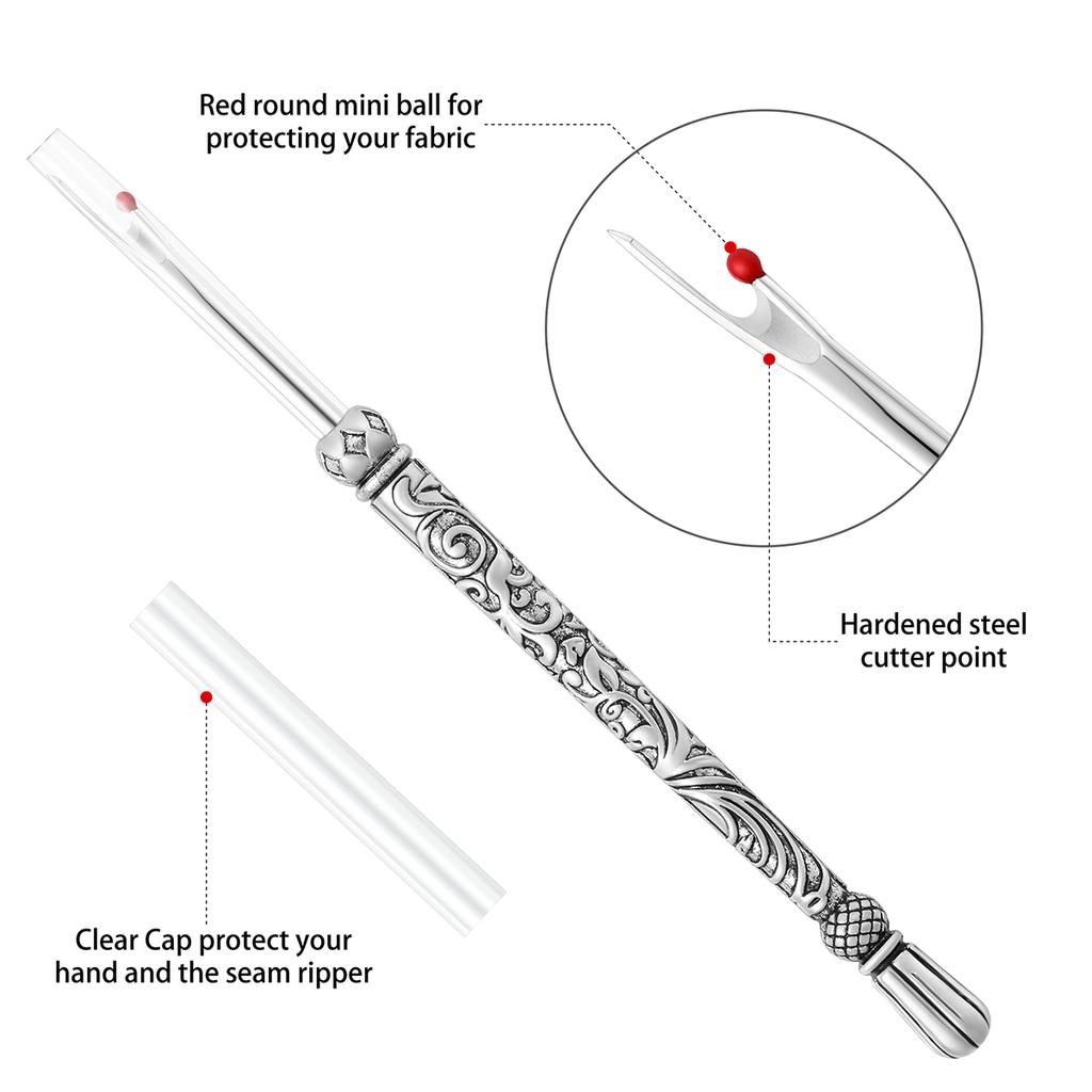 Round Stainless Steel Handle Thread Cutter Seam Ripper Stitch Unpicker Sewing Tool DIY Cross Stitch Sewing Thread Remover