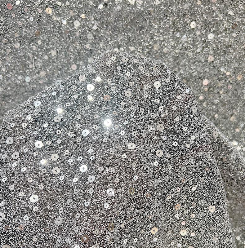 1/3/5Yard Fashion Colorful Embroidered Fabric for DIY Sewing Wedding Dress Skirt Mesh Material Shiny Sequin Embroidery