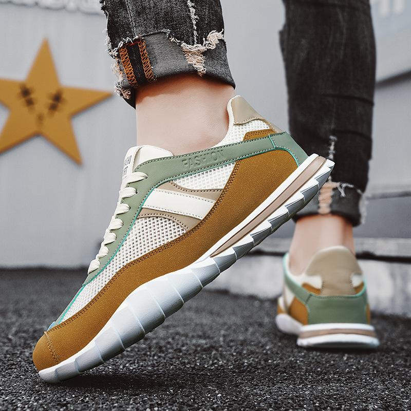 Shoes summer new flat-bottomed mesh breathable round head little white casual shoes lace-up sports shoes