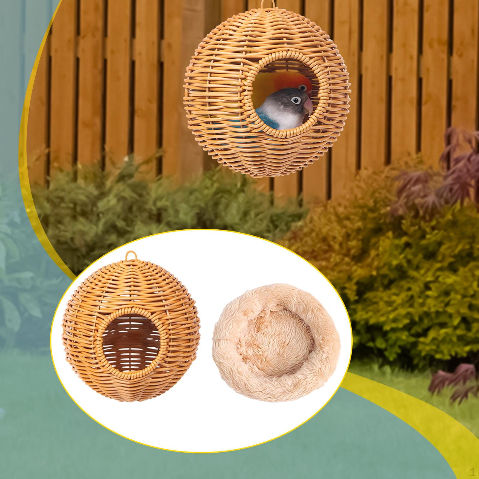 

Parrots Hanging Swing Shelter Hummingbirds Cardinals Hand Woven Parrot House Khaki