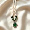 New style accessories, atmospheric silver water drop imitation pearl necklace, daily wear, wealthy, atmospheric pendant