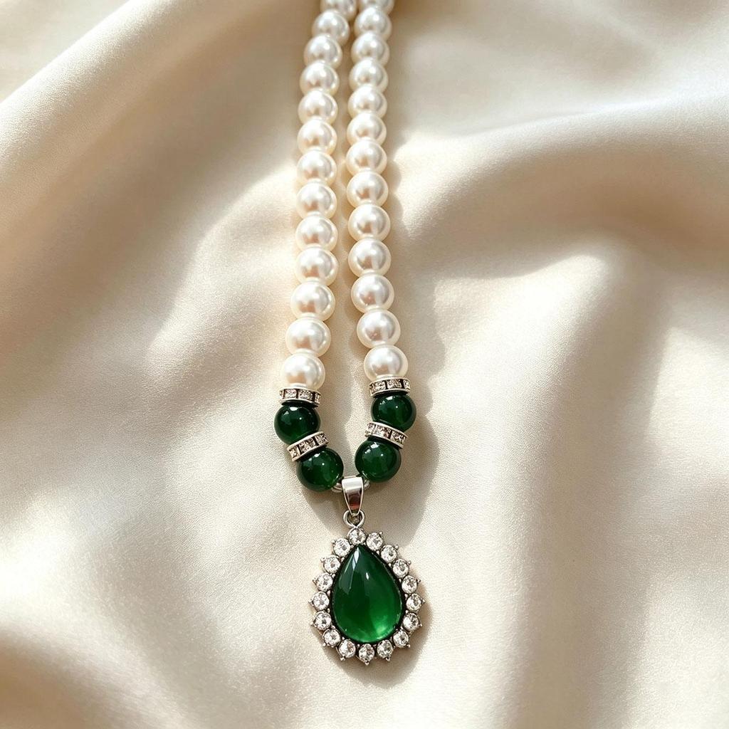 New style accessories, atmospheric silver water drop imitation pearl necklace, daily wear, wealthy, atmospheric pendant