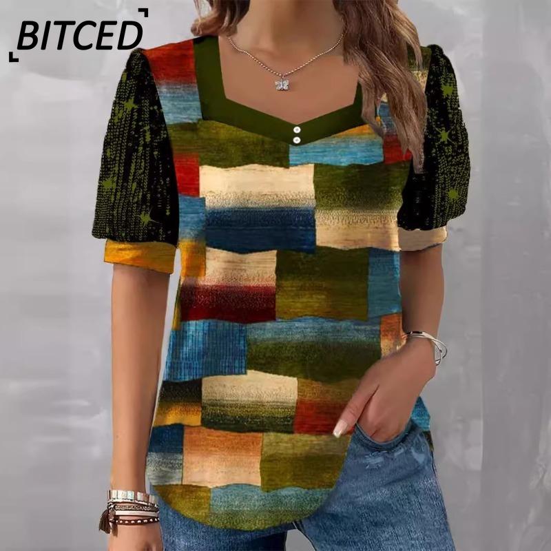 BITCED Women's Fashion Casual Short Sleeve Blouses & Shirts