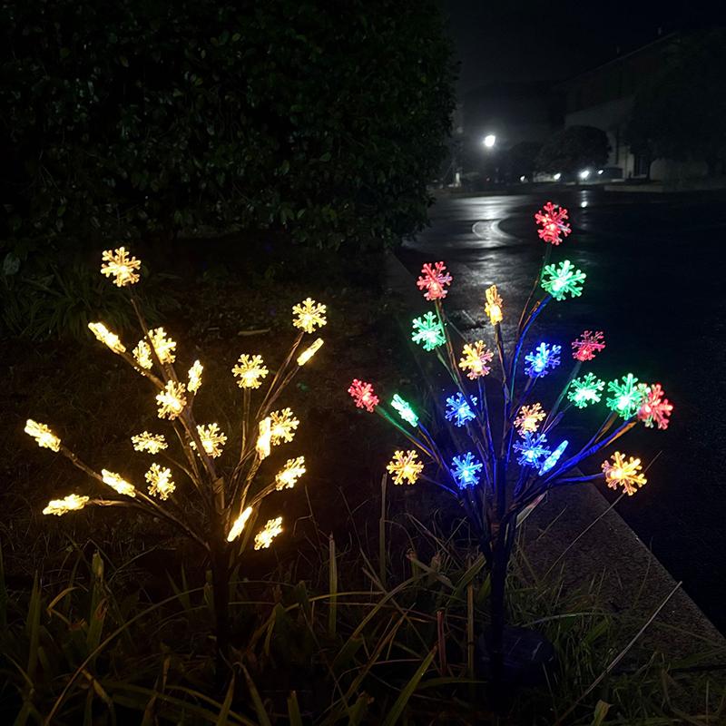20 Leds Solar Cherry Blossom Lotus Lights Garden Light Outdoor Lawn Lights Patio Decoration Garden Aisle Ambient Landscape Light