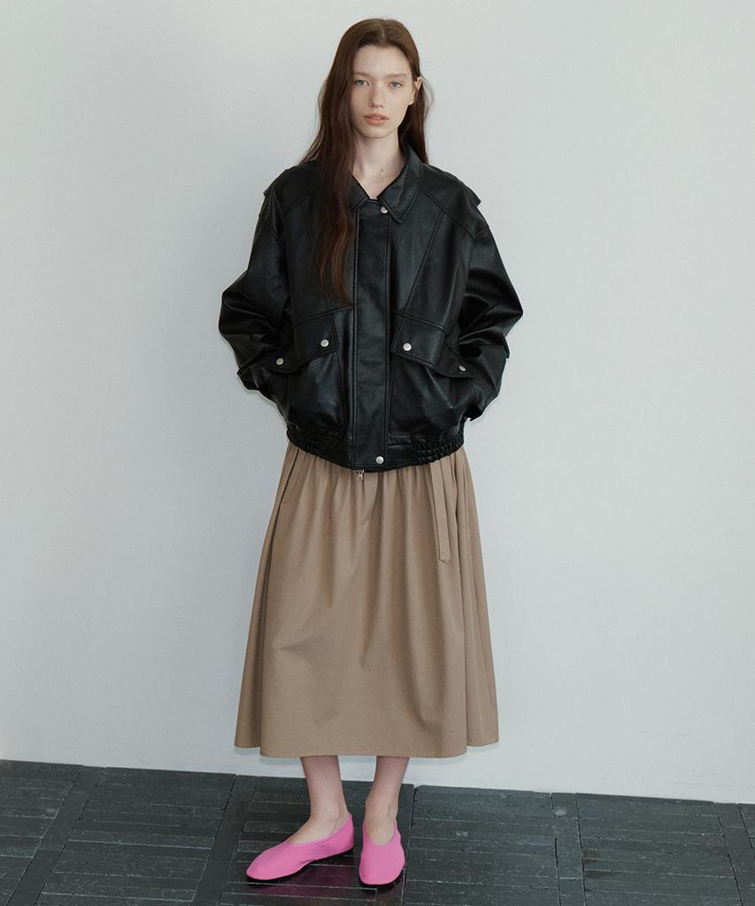FRIVER07 Overfit 2Way Bomber Leather Jacket [Frfa02Jk02]_Black