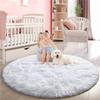Super Soft Rug, Round Rug for Bedroom, 2X2M Black and White Checkered Round Rug Non-Slip High Pile Cute Soft Fluffy Rug for Bedroom Kids Room