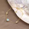 Elegant Turquoise-Style Geometric Bracelet Women With Zirconia Accents 18K Gold Plated Copper Stacking Jewelry