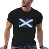 Scotland Flag  Vintage Look Tshirt Large Size Basic Casual Tshirt