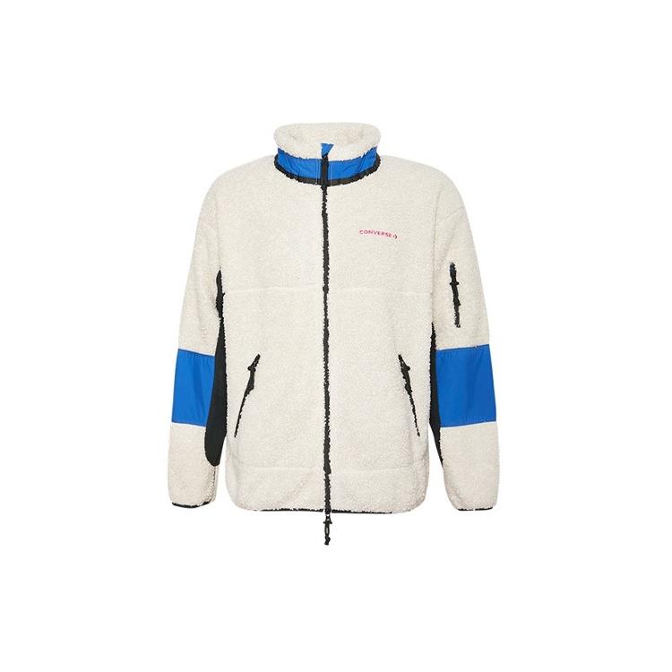 Converse Sherpa Jacket Polar Fleece Stay Warm Colorblock Casual Stand Collar Men s 10018039-101 L