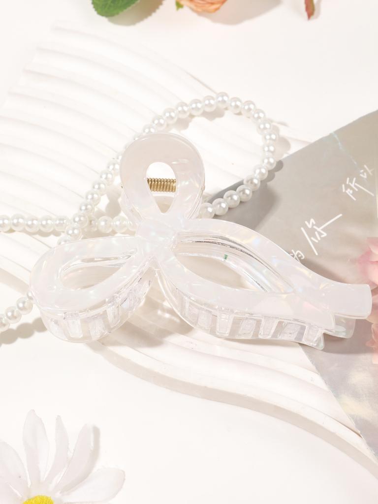 Pink Jelly Bows Hair Claw Clips 2 Colors Hair Bows for Women Girls Trend Shark Clip for Thick Hair Fashion Hair Accessories