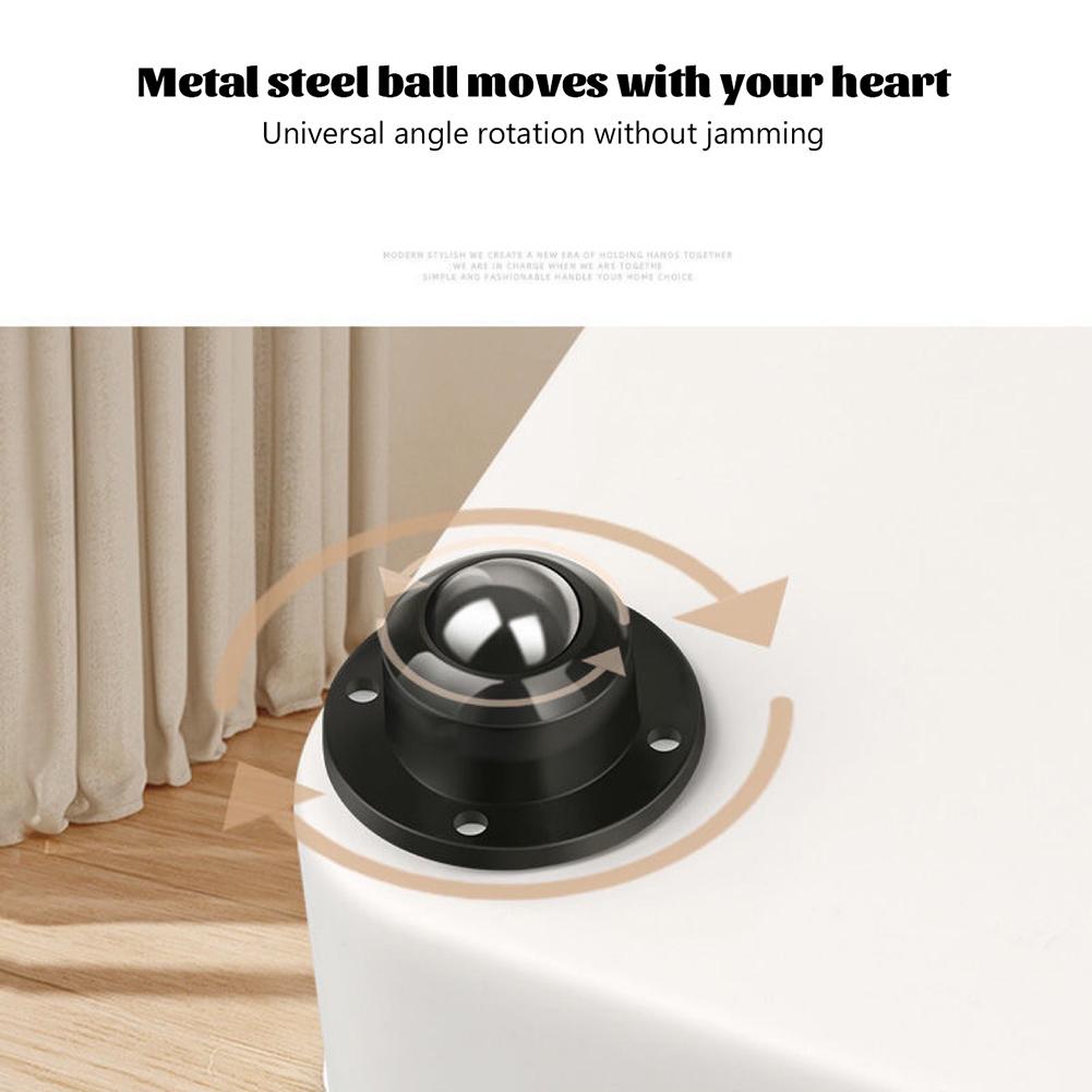 360° Rotation Pulleys Quiet Furniture Casters Roller Stickable Ball Casters Universal Wheel Pulley Base Steel Ball Rotate Castor