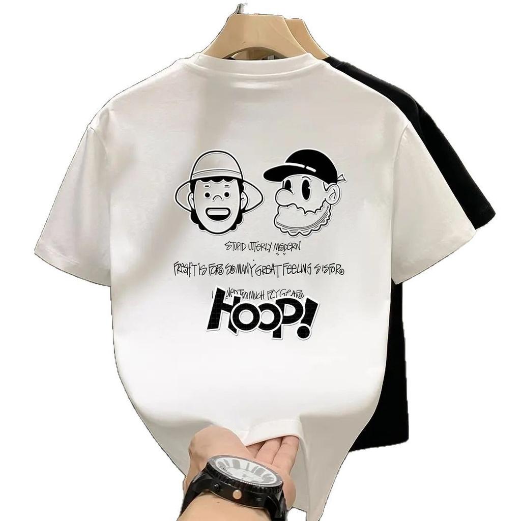 Trendy Brand Short-Sleeved Pure Cotton Men'S Printed T-Shirt Trendy Men'S And Women'S Versatile Round Neck T-Shirt Men'S