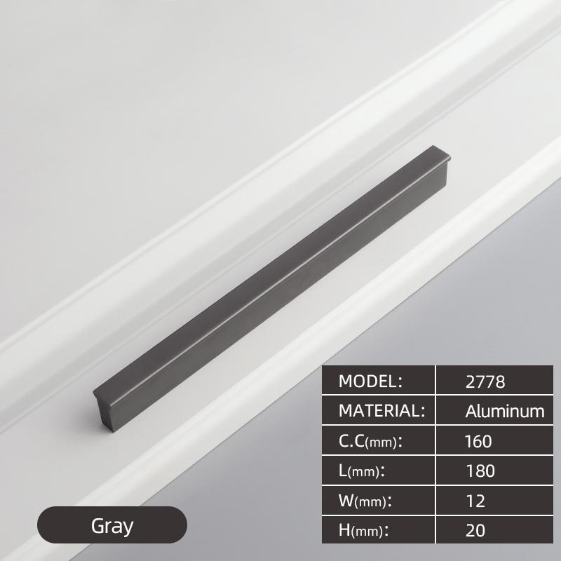 320MM Aluminium Profile Pulls Furniture Hardware Kitchen Cabinet Cupboard Dresser Wardrobe Drawer Door Black Modern Long Handles