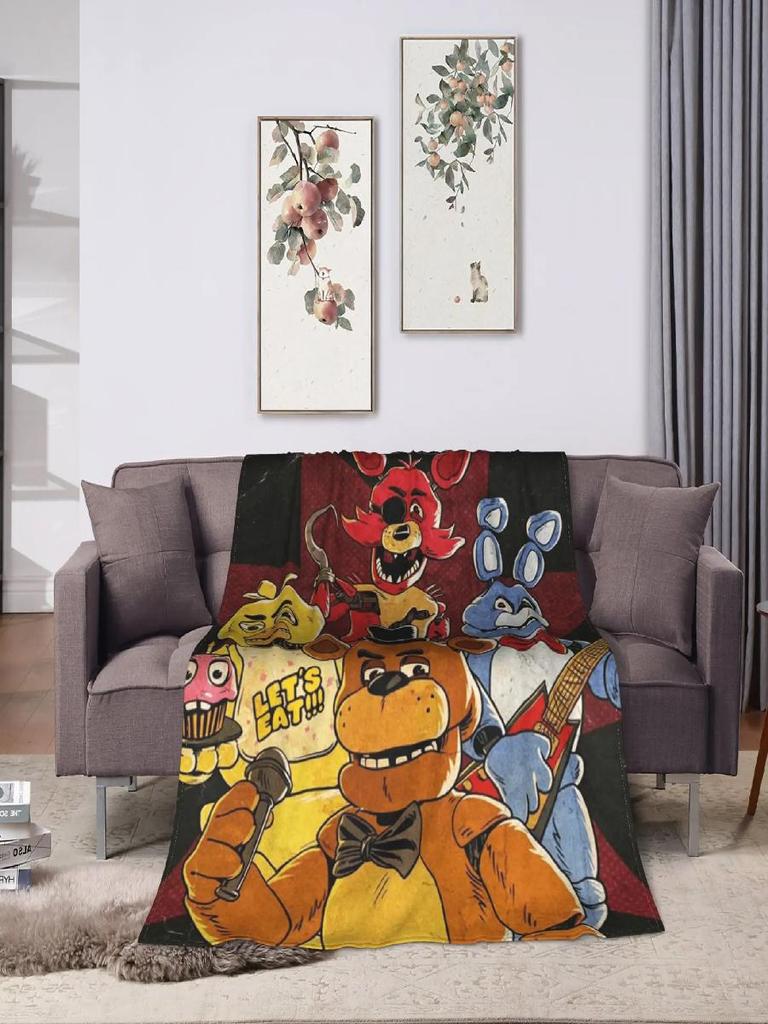 FNAF Flannel Blankets Super Soft Throws for Students Outdoor Use Funny Bedspread Sofa Bed Cover  Home Textiles