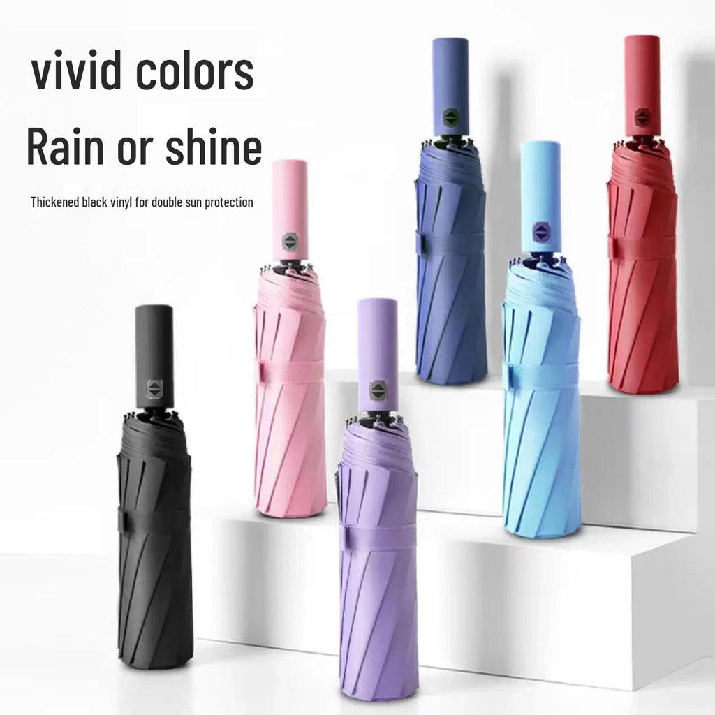 Popular 60-Rib Extra-Large Fully Automatic Black Dual-Use Umbrella for Students & Adults - Custom Logo Option Available