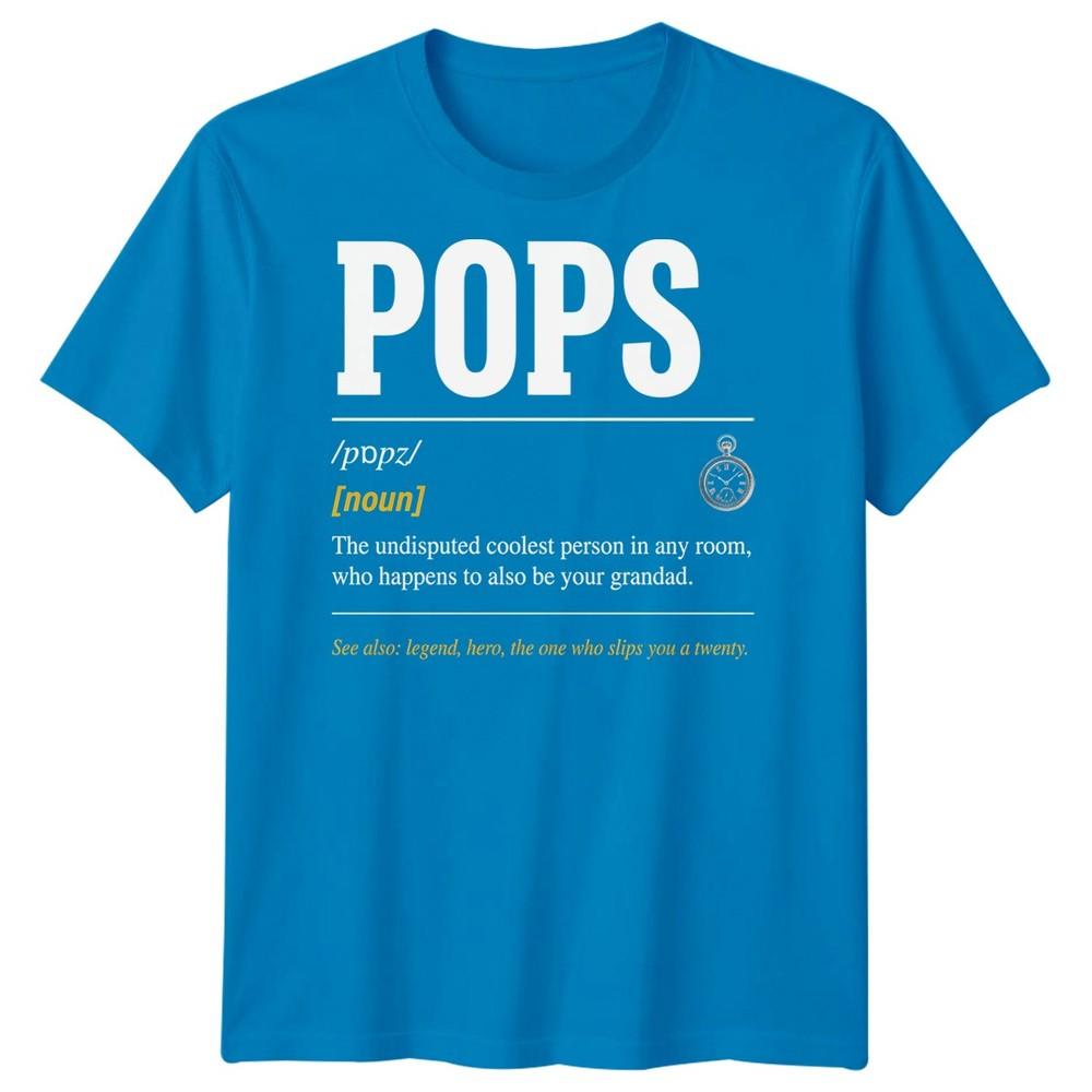 Pops Definition Unisexs T Shirt Grandad Grandpa Gift Fathers Day Graphic Tee