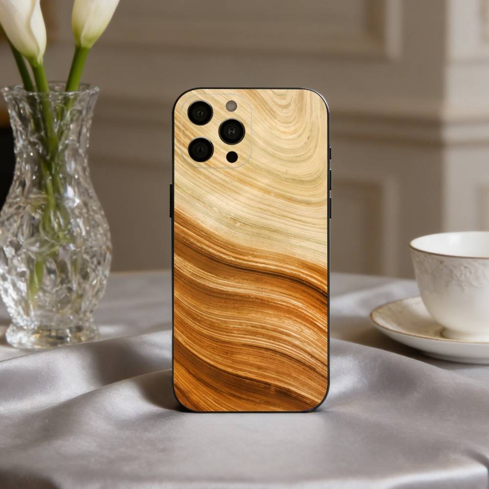 Art W-Wood G-Grain Natural Phone Case For iPhone 17,16,15,14,13,12,11 Plus,Pro Max,XS,Soft Silicone Black Cover
