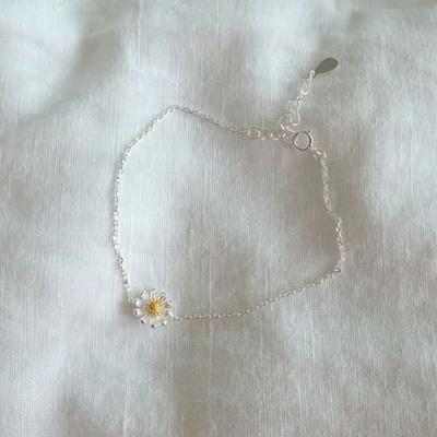 Women's 925 Silver Petite Silver Flower Ring Bracelet Anklet Necklace