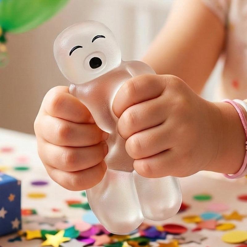 5Pcs Latest Transparent Jelly Robot Press Plaything Cute Super Plush Relieve Stress Release Slowly Rebound Kawaii Stress-Relieving Gift