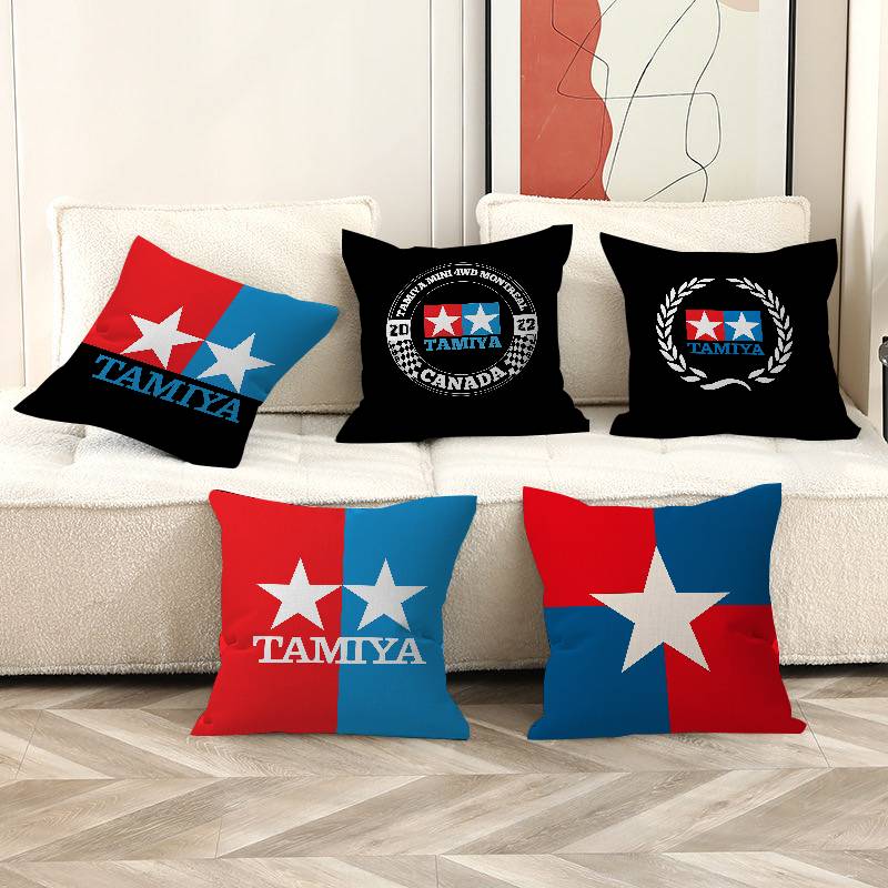 T-Tamiya Logo Pillowcase Toon Gift Cushion Cover Bedroom Home Sofa Chair Seat Decor Pillow Case