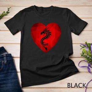 Dragon Valentines Day Heart Women Dragon Lover valentine T-Shirt Unisex 1