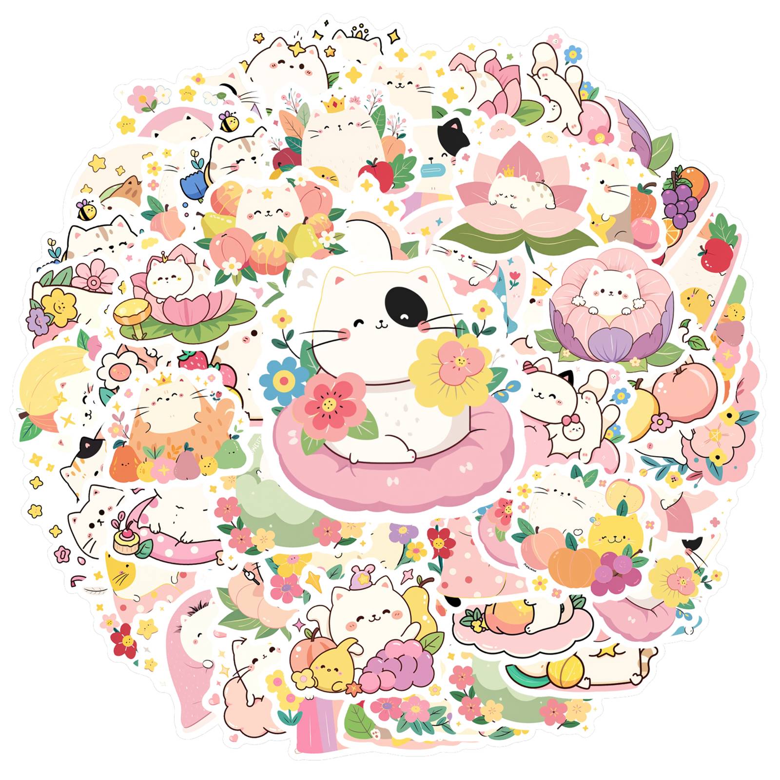 35pcs-50pcs Cartoon Cute Stickers Cute Flowers DIY Stickers  Stickers For Notebook Luggage Mobile Phone Cup Guitar DIY DIY