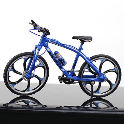 1:10 Mini Modèle Alliage Vélo Bleu Moulé Sous Pression Décoration Métal Doigt Bmx Montagne Mini Vélo Simulation Jouets Garçon