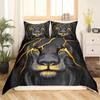 Black Lion Duvet Cover Animal Bed Sheet Pillow Three-Piece Bedding Set Single Double King Queen