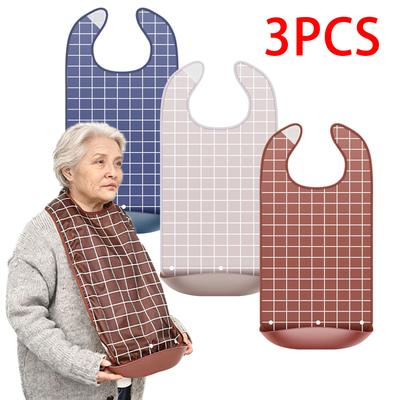 3Pcs Adult Bibs Mealtime Bib Elderly Feeding Soft Towel Cloth Clothing Stain Resistant Protectors for Adult Men and Women