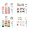 6 Pack Children DIY Paints by Number Kits with Brush and Acrylic Paints DIY Acrylic Oil Painting Color by Numbers Kit for Adults