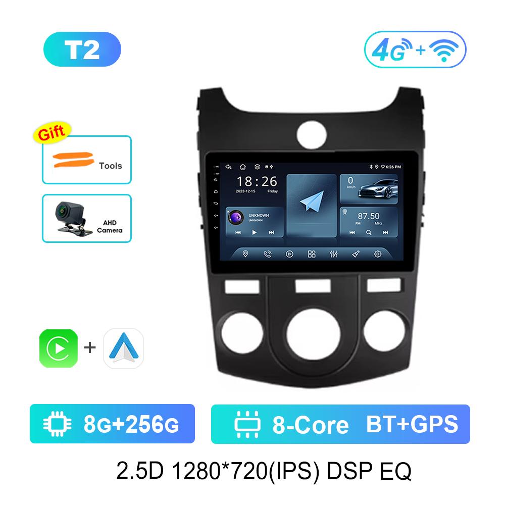 Android System 9 '' for KIA Cerato 2008 - 2014 Car Radio Multimedia Player Navi GPS WiFi IPS Screen 4G Head Unit Cooling Fan