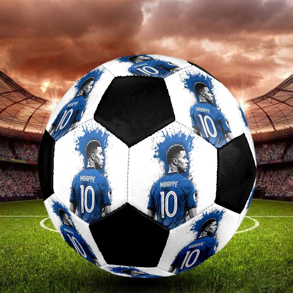 1PC Ultimate Mbappé Skills ballon de football taille 5 Praha Ballon de football en salle Coloré Tous les âges Cousu à la machine PVC Prêt pour la compétition Durable Haut rebond