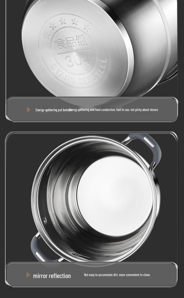 Large Capacity 304 Stainless Steel Steamer Pot with Thickened Multi-Layer Steaming Baskets for Household Use