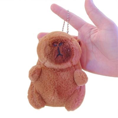 Cute Capybara Plush Keychain Backpack Pendant Toy Car Key Ring Decoration Accessories Kawaii Stuffed Doll Children Birthday Gift