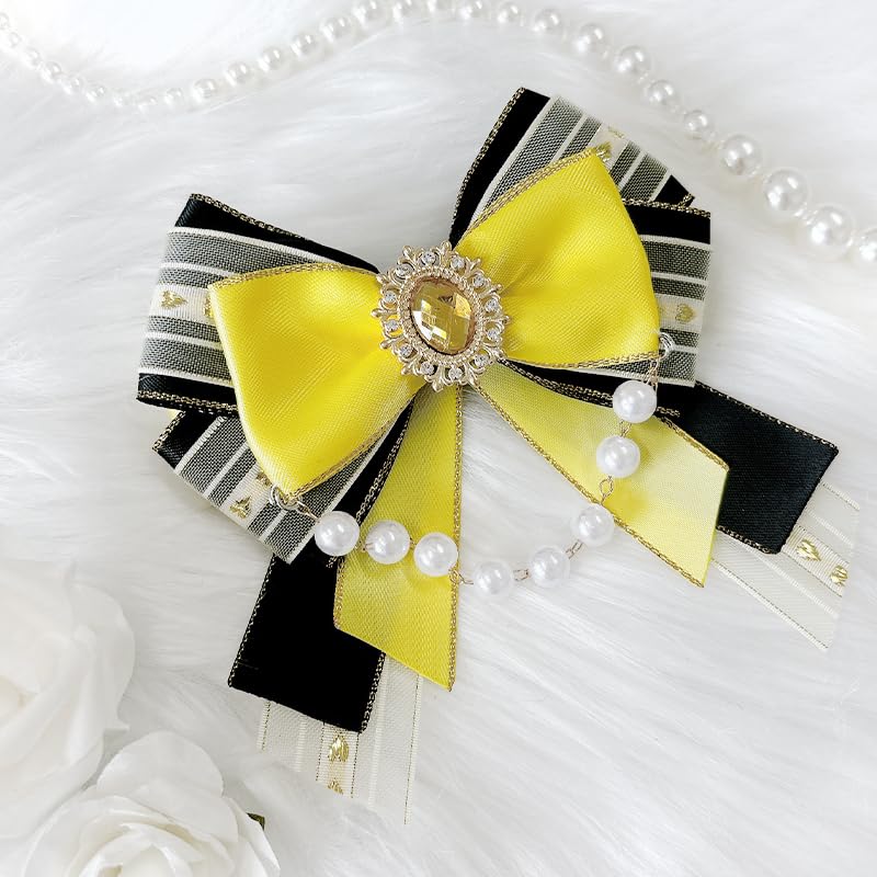 Pearl penlight ribbon with jeweled accents, cheering fan, concert, live performance, favorite color, yellow [Used]