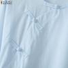 ZANZEA Women Casual Round Neck Solid Color Loose Half Sleeve Blouse