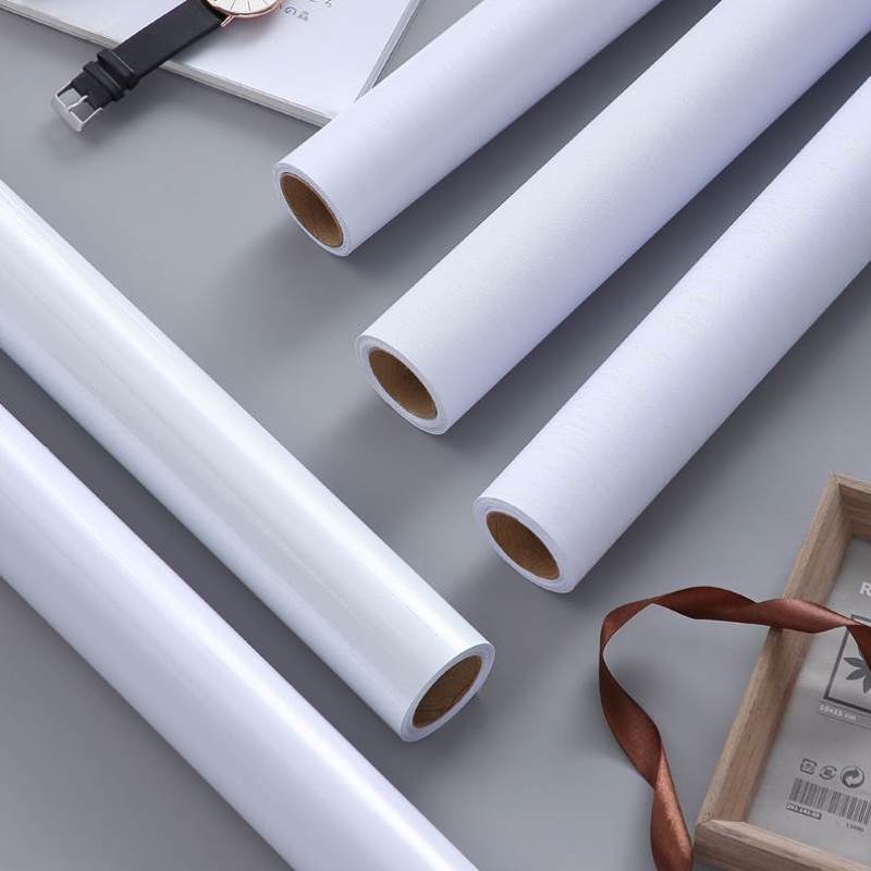 Pure White Wallpaper Self-Adhesive Waterproof Moisture-Proof Paint Kitchen Wall Stickers Cabinet Table Furniture Decoration Film