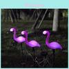 Lâmpada de Flamingo Solar Impermeável Decoração de Jardim Com Luz LED Para Uso em Gramado e Pátio