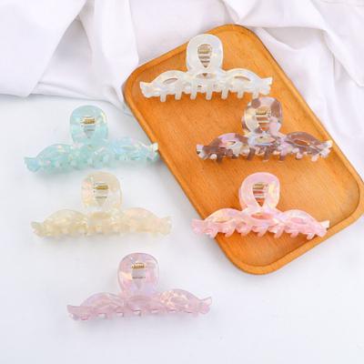 Pinza para el pelo Diseño de Ola Grande Pinza para el pelo de la parte trasera del cráneo Dientes Antideslizantes Agarre Fuerte Pinza de Tiburón para el Pelo Accesorio Versátil para el Pelo
